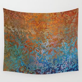 Vintage Rust, Terracotta and Blue Wall Tapestry