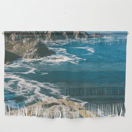 Spain Photography - Blue Ocean Waves By The Coast Wall Hanging