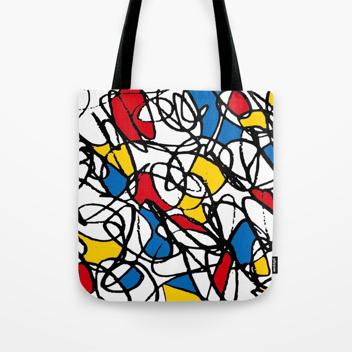 Mondrian Doodle Scribble Tote Bag