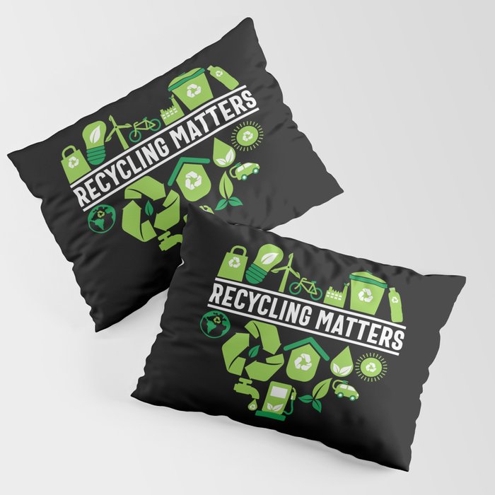 Recycling Matters Green Heart Pillow Sham