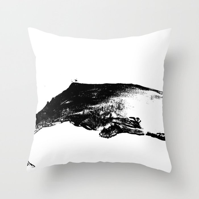 Black white sperm whale illustration Throw Pillow