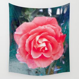 Emerald pink rose Wall Tapestry