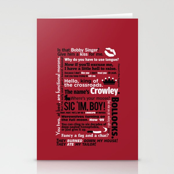 Supernatural - Crowley Quotes Stationery Cards