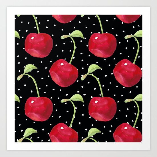 Cherry pattern III Art Print