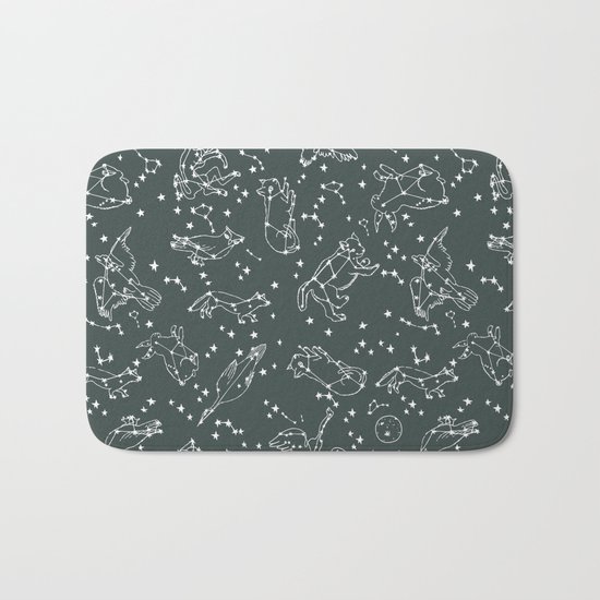 Animal Constellations - Gray by Andrea Lauren Bath Mat