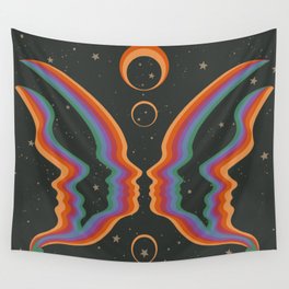 Rainbow Butterfly People Wall Tapestry
