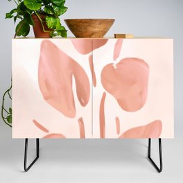 Pink Abstract Flowers Bouquet  Credenza