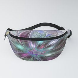 Colorful Fantasy Abstract Modern Fractal Flower Fanny Pack
