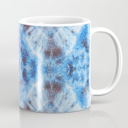 tie dye ancient resist-dyeing techniques Indigo blue brown textile Coffee Mug