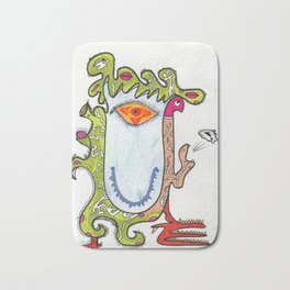 Face mirror Bath Mat | Colored Pencil, Drawing, Art, Popart, Ink Pen, Mindfulness, Cancer, Humming, Surreal, Healing 