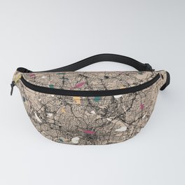 Raleigh, USA - City Map Terrazzo Collage Fanny Pack
