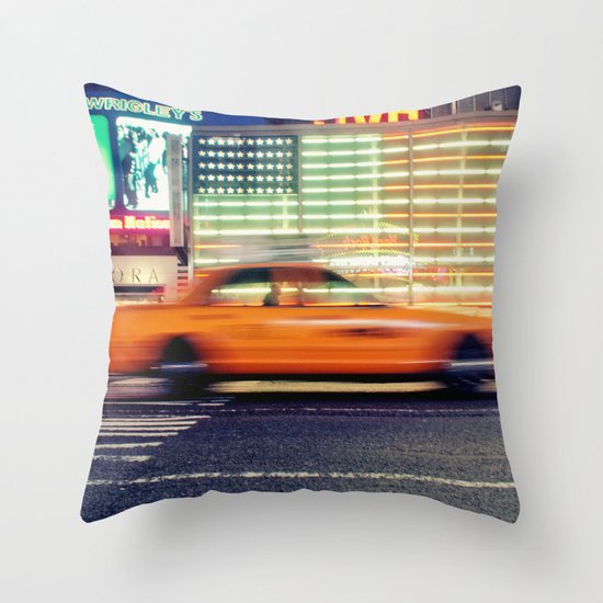 NYC Taxi Throw Pillow