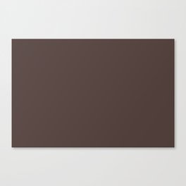 Dark Gray Brown Solid Color Pantone Bracken 19-1015 TCX Shades of Black Hues Canvas Print