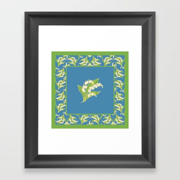 Vintage Lily-of-the-Valley Framed Art Print