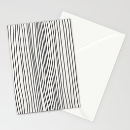 Black and White Vertical Rust Stripes Stationery Card
