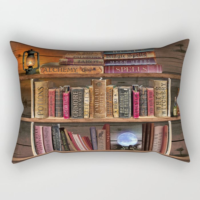 White Witchery Book Nook Rectangular Pillow