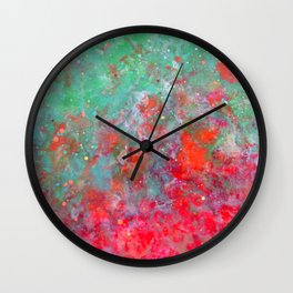 Flower Bed - Original Abstract Art by Vinn Wong Wall Clock