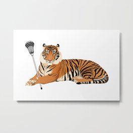 Lacrosse Tiger Metal Print | Dakotawesleyan, Highschool, Eastcentral, Princeton, Campbellsville, Tiger, Painting, Tigers, University, Auburn 