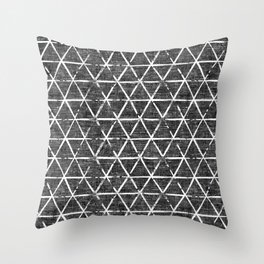 textured woven triangles - charcoal Throw Pillow