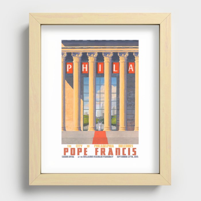 Philadelphia Welcomes Pope Francis Recessed Framed Print