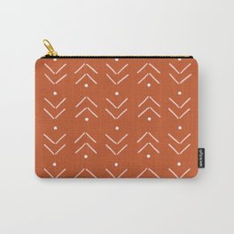 Arrow Geometric Pattern 3 in Rust Rose Gold Carry-All Pouch