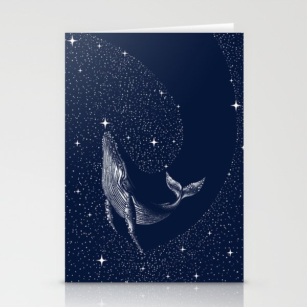 starry whale Stationery Cards