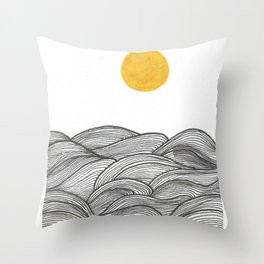 sun and waves Throw Pillow