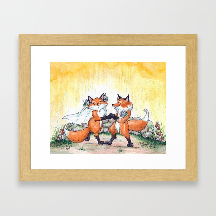 Fox Wedding  Framed Art Print