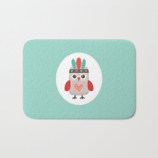 HIPSTER OWLET alternate version Bath Mat