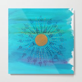 Light Language - Spirals of the Sun Metal Print