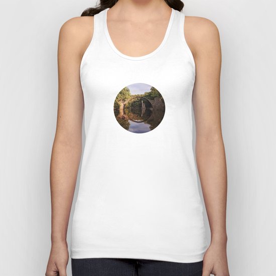 Mystical stone arch- Stonearch History Lake Reflection on #Society6 Unisex Tank Top