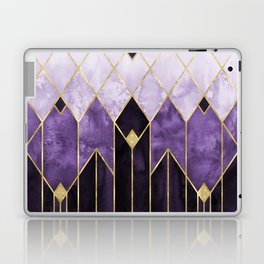 Gold Diamonds Purple Nights Art Deco Geometric - Modern Pattern Laptop Skin