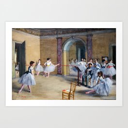 Edgar Degas - The Dance Foyer at the Opera on the rue Le Peletier Art Print