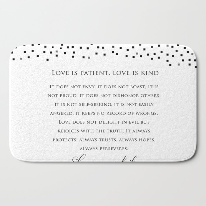 1 Corinthians 13 8 Love Never Fails Marriage Bible Wedding Verse Art Print Bath Mat By Magictreesandbumebees Society6