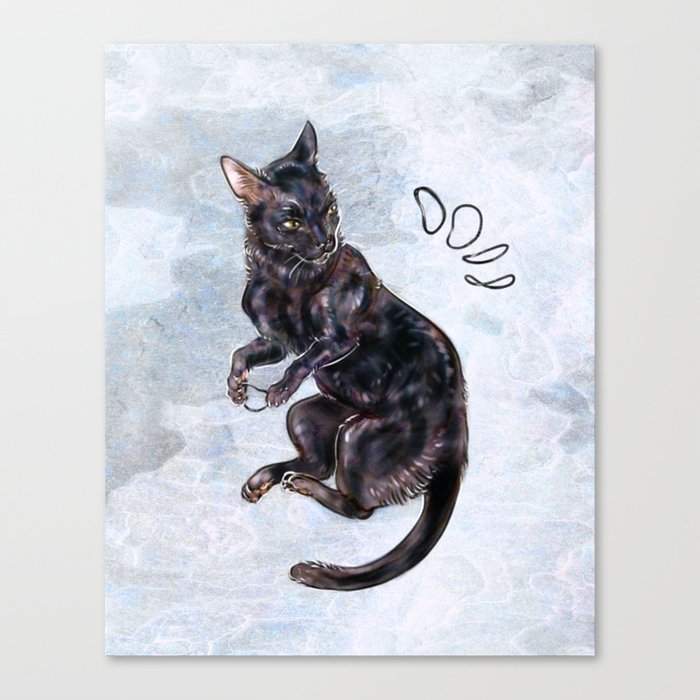Commission - Arlo's black cat Canvas Print