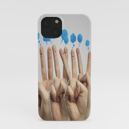 Fingers with smiles iPhone Case