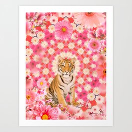 Exotic Floral Tiger Art Print