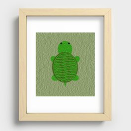 Cute Green Turtle Recessed Framed Print