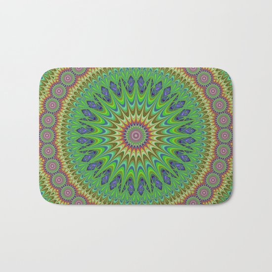 Spring star mandala Bath Mat