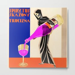 Vintage 1930 Drinking Absinthe Causes Death Alcoholic Beverage Advertising Poster /  Posters Metal Print | Diningroom, Absinthe, Death, Vintage, Grimreaper, Grainalcohol, Kitchen, Aperitif, Advertisement, Liquor 