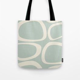 Mid Century Modern Funky Ovals Pattern Aqua and Cream Tote Bag