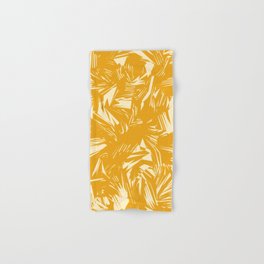 Golden Yellow Abstract Brush Texture Pattern Hand & Bath Towel