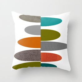 Mid-Century Modern Abstract Ovals Throw Pillow