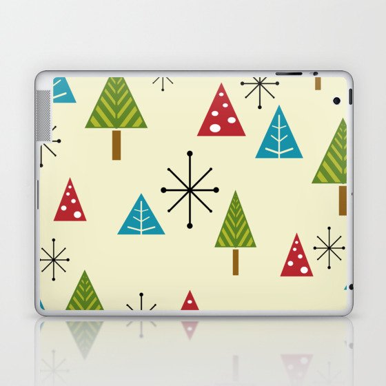 Mid Century Modern Christmas Trees Laptop & iPad Skin