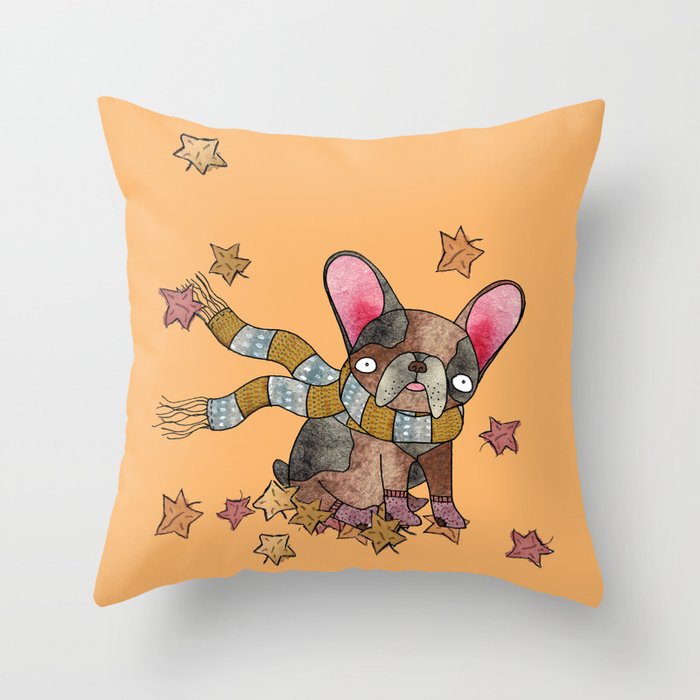 frenchie christmas pillow