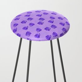 pattern with abstract style bear heads in purples Counter Stool