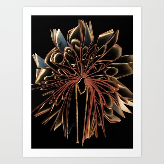 Book Flower Art Print