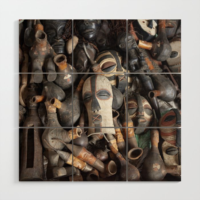 African Masks Wood Wall Art