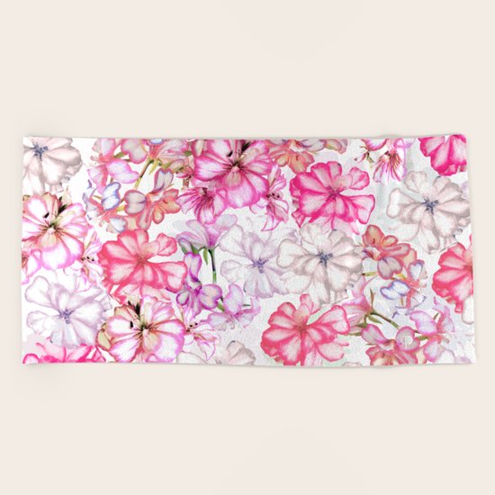 Gerani variegati fantasy Beach Towel