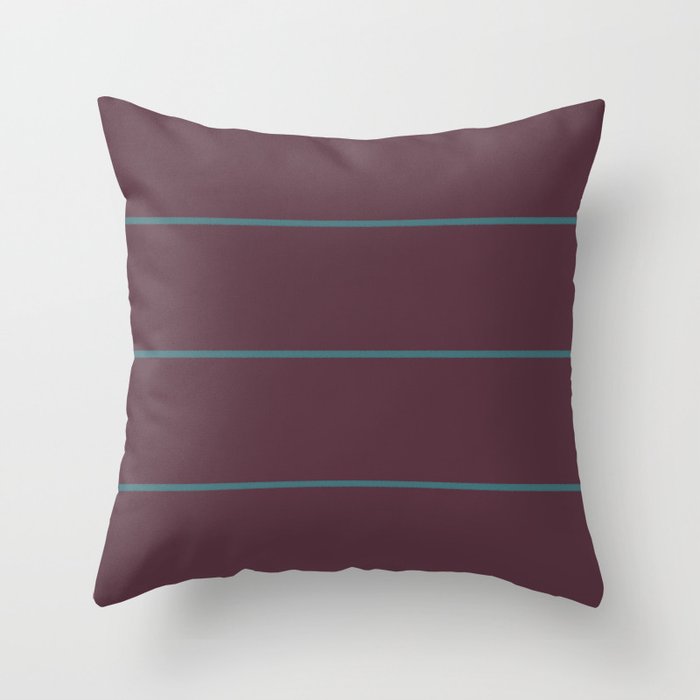 Deep Purple Aqua Sponge Thin Stripe Pattern Pairs 2021 Color of the Year Epoch and Whale Tail Throw Pillow